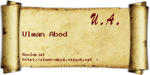 Ulman Abod névjegykártya